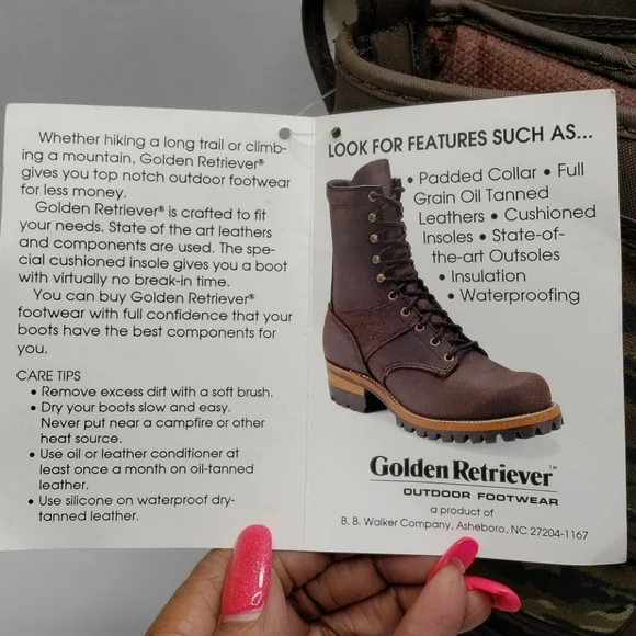 Golden Retriever Thinsulate Camo Duck Boots Sz. 6 - Picture 4 of 11